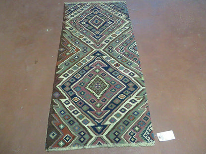 2' 1" X 4' 4" Antique Handmade Bagface Kilim Shirvan Caucasian Wool Rug Nice