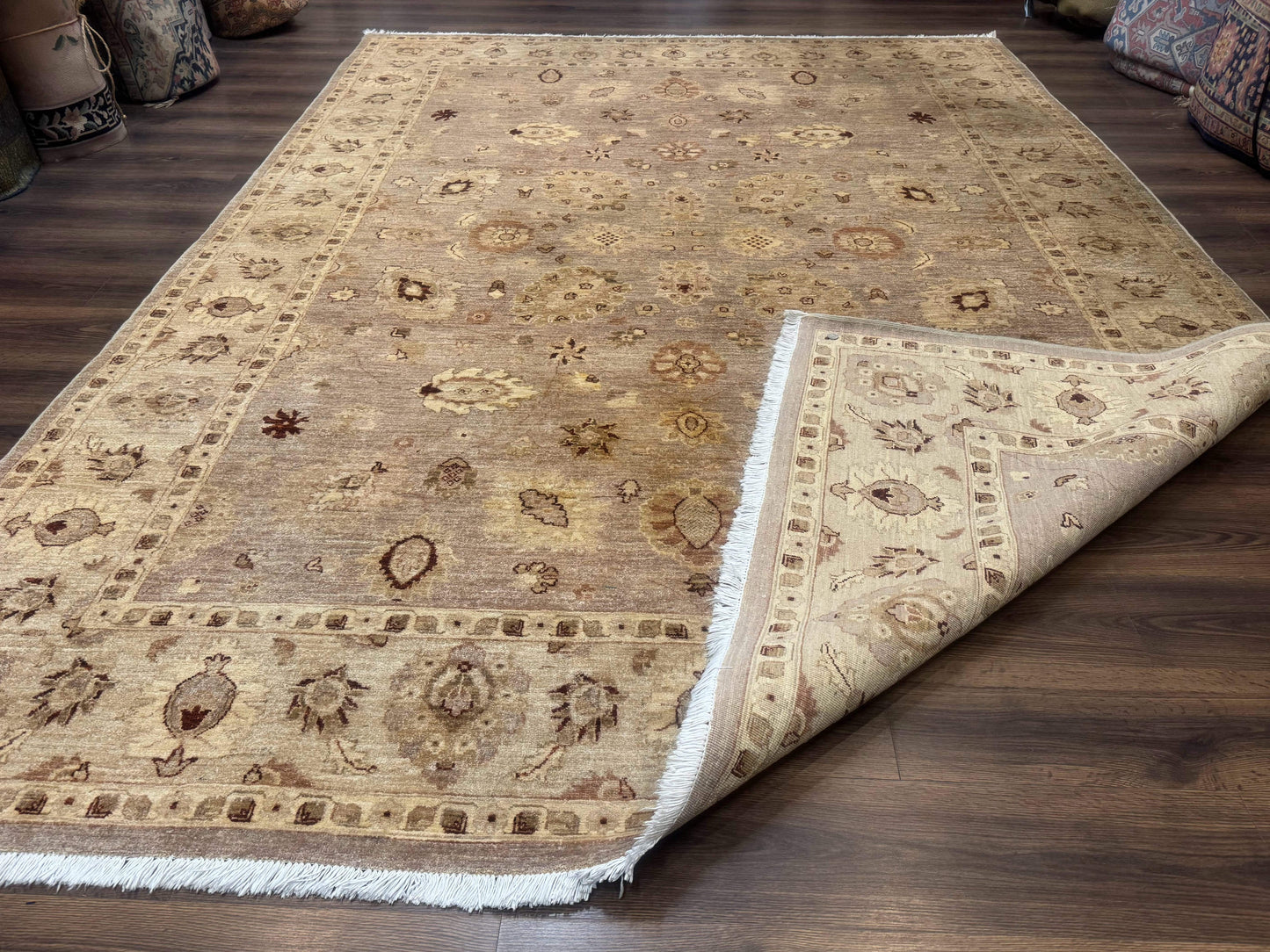 Pakistani Peshawar Rug 8x11, Indo Persian Mahal Carpet, Traditional Wool Oriental Rug
