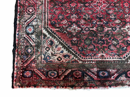 5.5 X 10 Antique Handmade Wool Tribal Gallery Rug All Over Red Runner Corridor