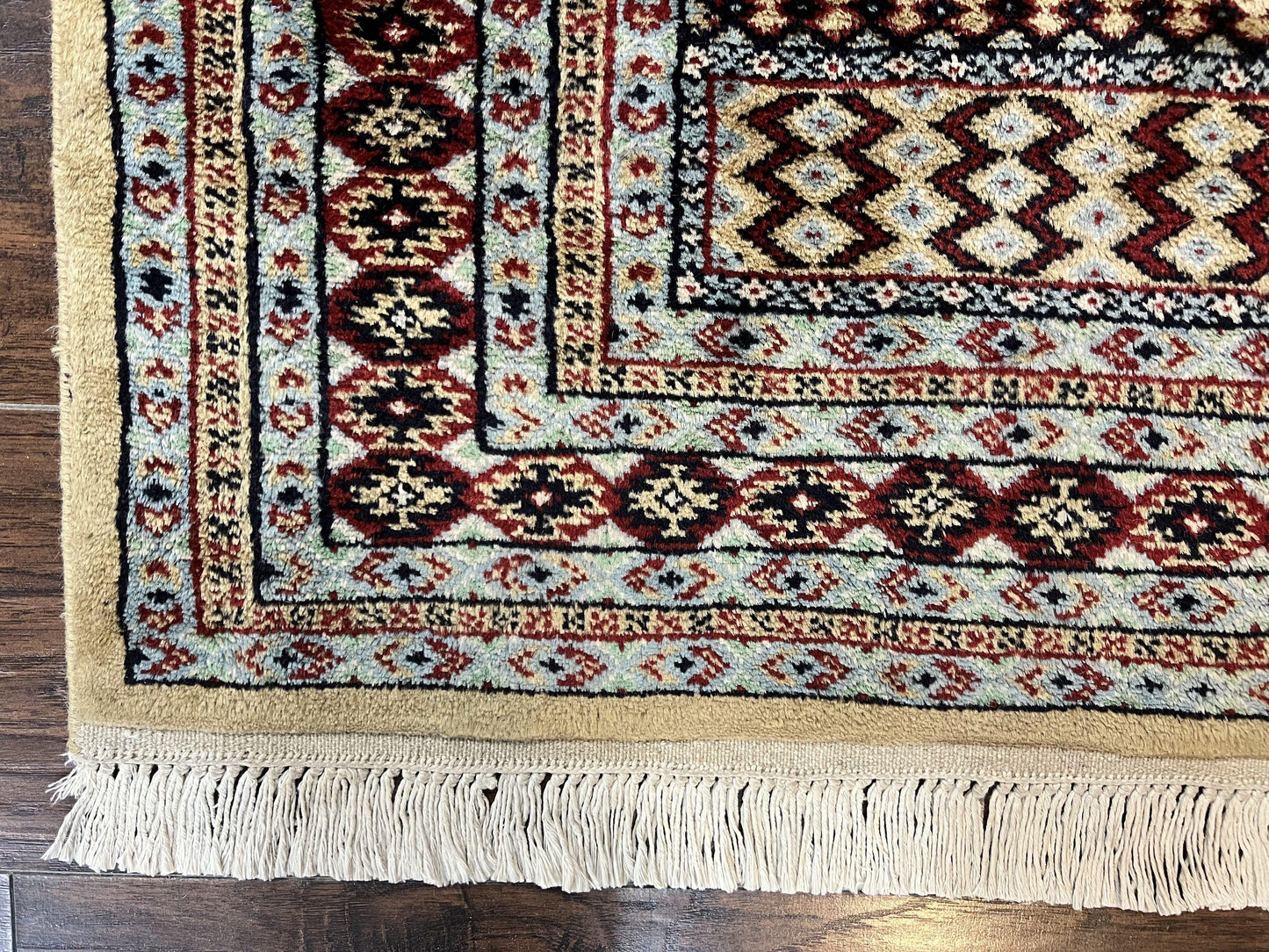 Bokhara Prayer Rug 3x5 Hand Knotted Vintage Wool Carpet Pakistani Turkoman