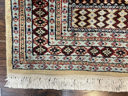 Bokhara Prayer Rug 3x5 Hand Knotted Vintage Wool Carpet Pakistani Turkoman