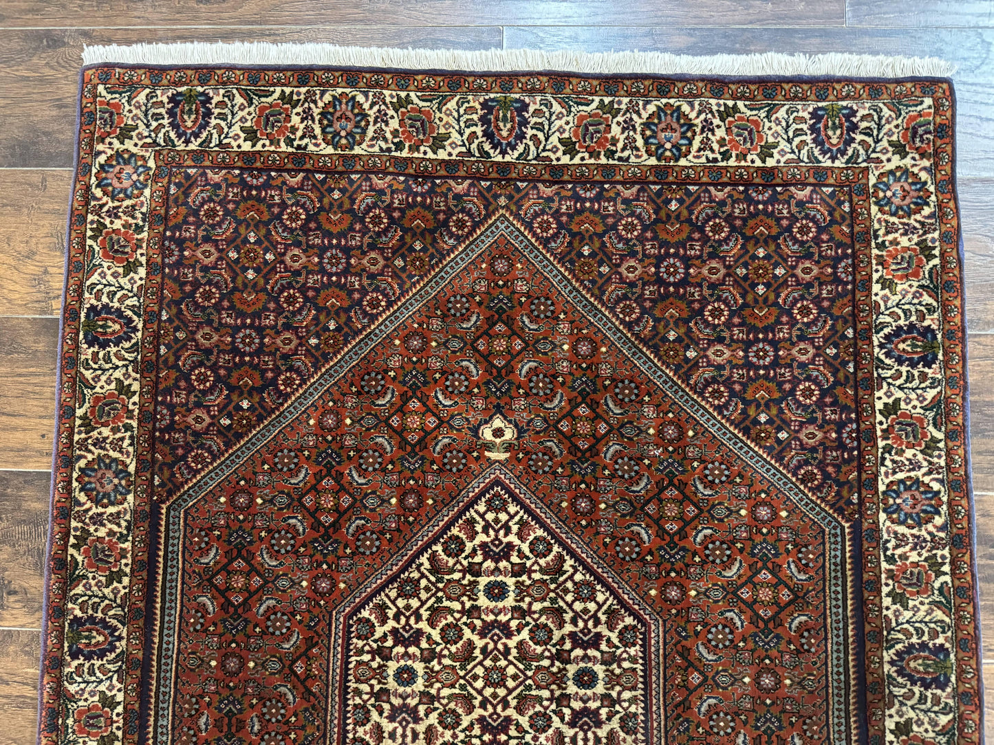 Persian Bidjar Rug 4x5 Hand Knotted Wool Herati Pattern Fine 290 KPSI