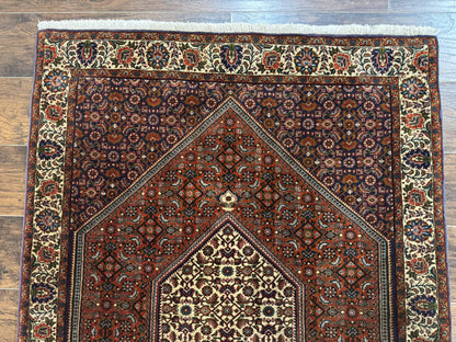 Persian Bidjar Rug 4x5 Hand Knotted Wool Herati Pattern Fine 290 KPSI