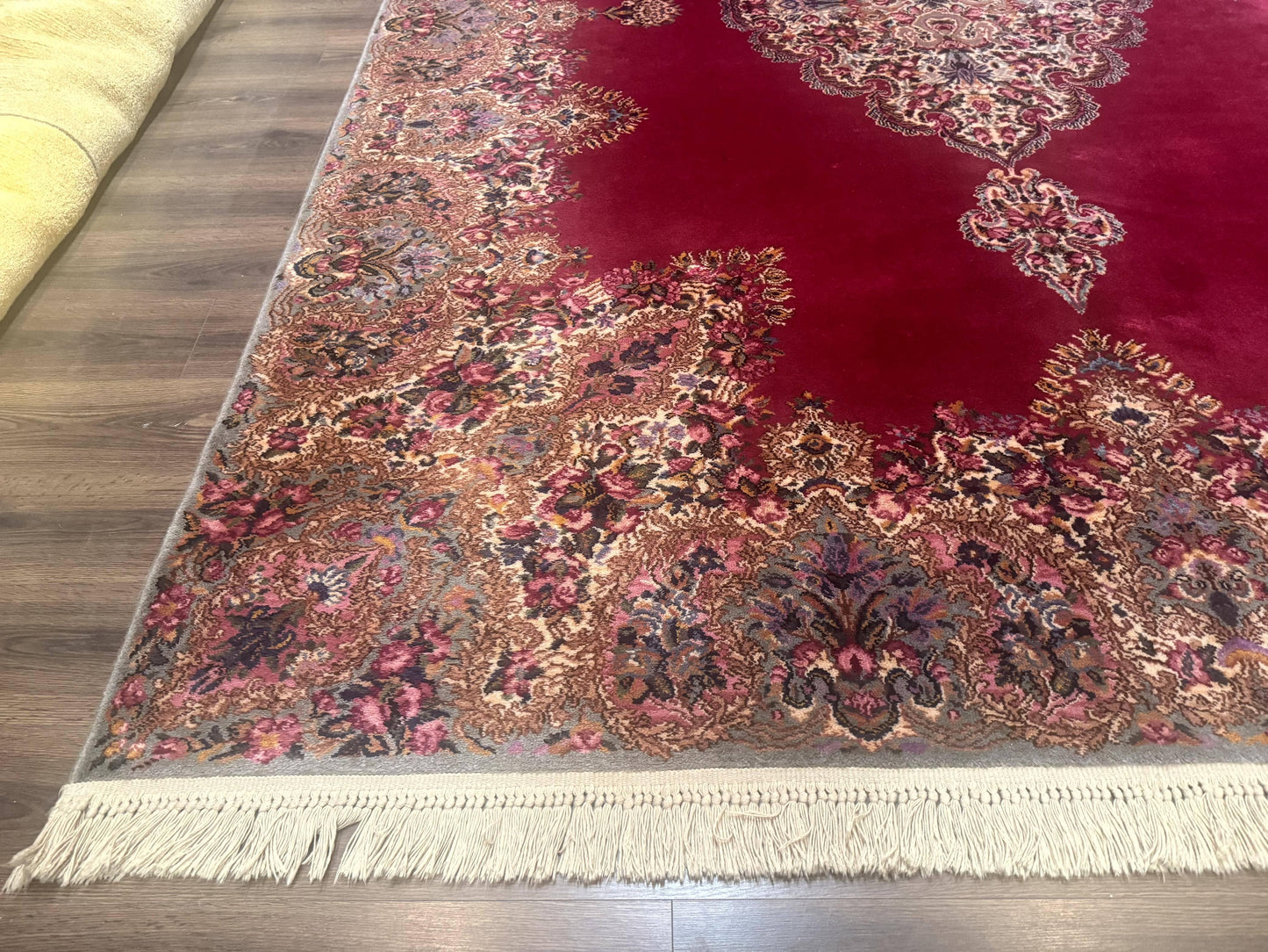 Karastan Kirman Rug 8.8x12 Red Medallion Wool Vintage Carpet