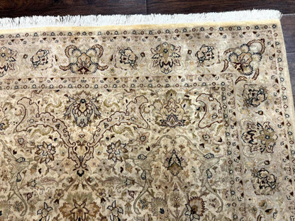 Persian Rug Handmade Wool 6x9 Floral Beige
