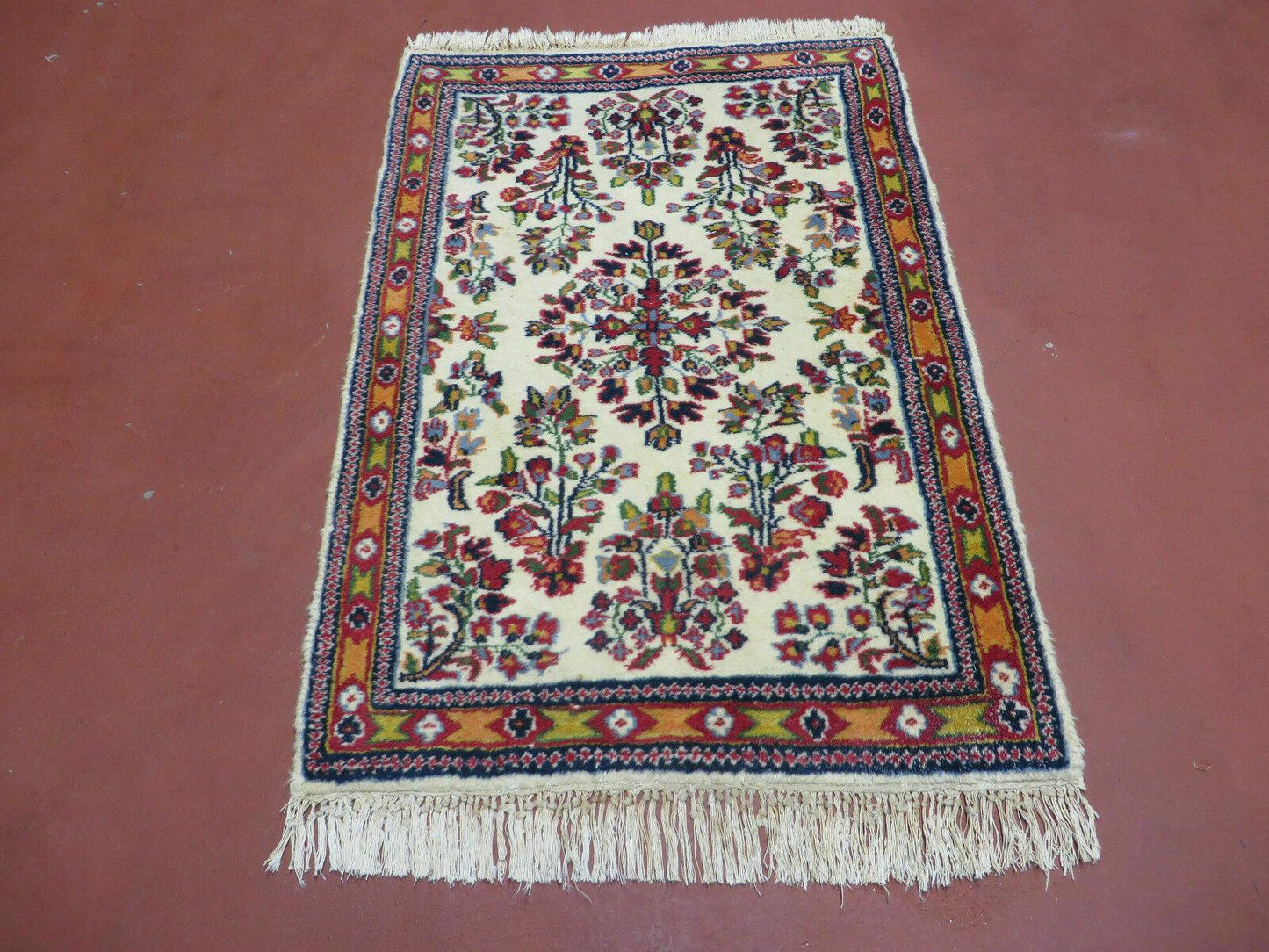 Handmade Persian Rug 2x3 Small Wool Hand Knotted Oriental Floral Medallion