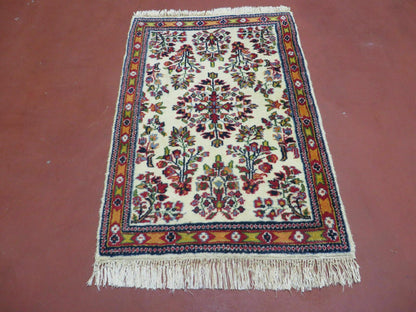 Handmade Persian Rug 2x3 Small Wool Hand Knotted Oriental Floral Medallion