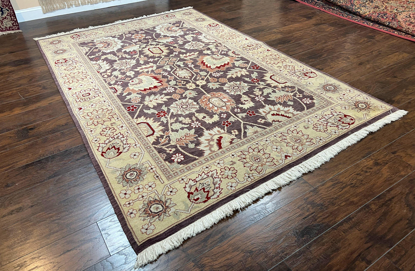 Indo Mahal Area Rug 6x9 Hand Knotted Wool Vintage Persian Carpet