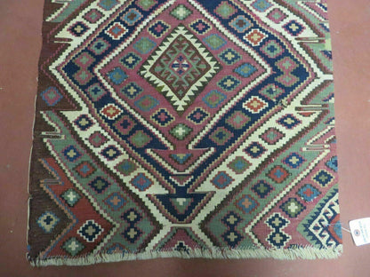 2' 1" X 4' 4" Antique Handmade Bagface Kilim Shirvan Caucasian Wool Rug Nice