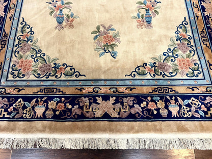 Chinese Wool Rug 8x11 Handmade Peking Art Deco
