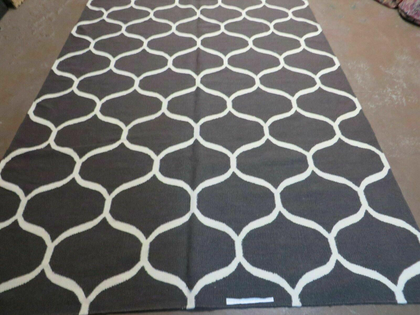 Handmade Flat Weave Wool Rug 5x8 Modern Contemporary Vegetable Dyes