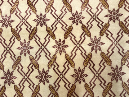 Tibetan Rug 8x10 Wool Silk Highlights Contemporary Carpet Beige And Maroon