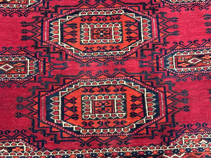 Antique Turkoman Salor Rug, Turkoman Textile, Fine 400 KPSI, Red, Persian Tribal Rug