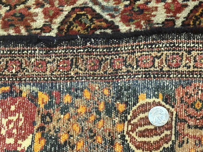 Senneh Rug Antique Persian Kurdish Hand Knotted 4.6 By 6.5 Repeated Paisley Boteh Design