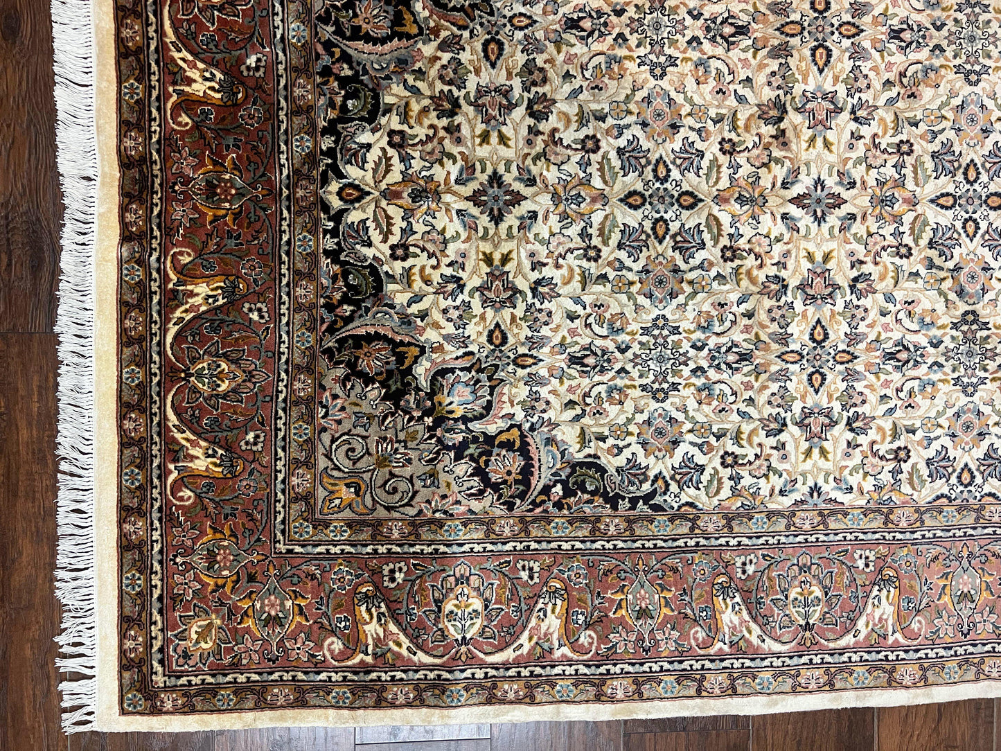 Pak Persian Rug 5x8, Handmade Wool Oriental Carpet, Vintage Rug, Floral Allover, Very Fine 320 KPSI