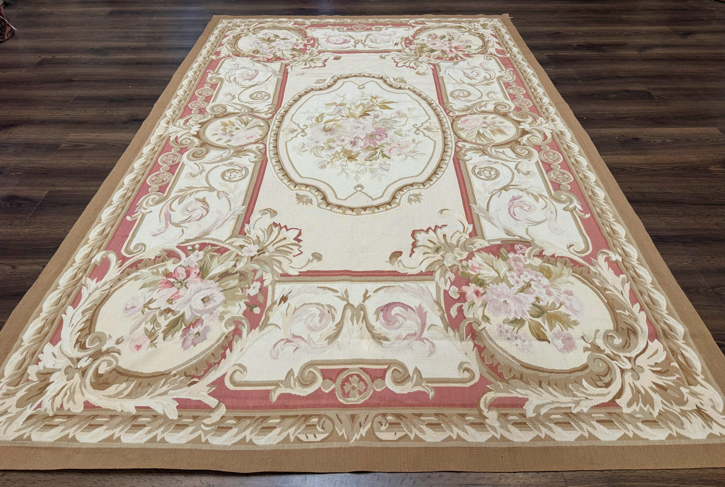 Aubusson Rug 6x9 Hand Knotted Wool Vintage Area Rug For Living Room