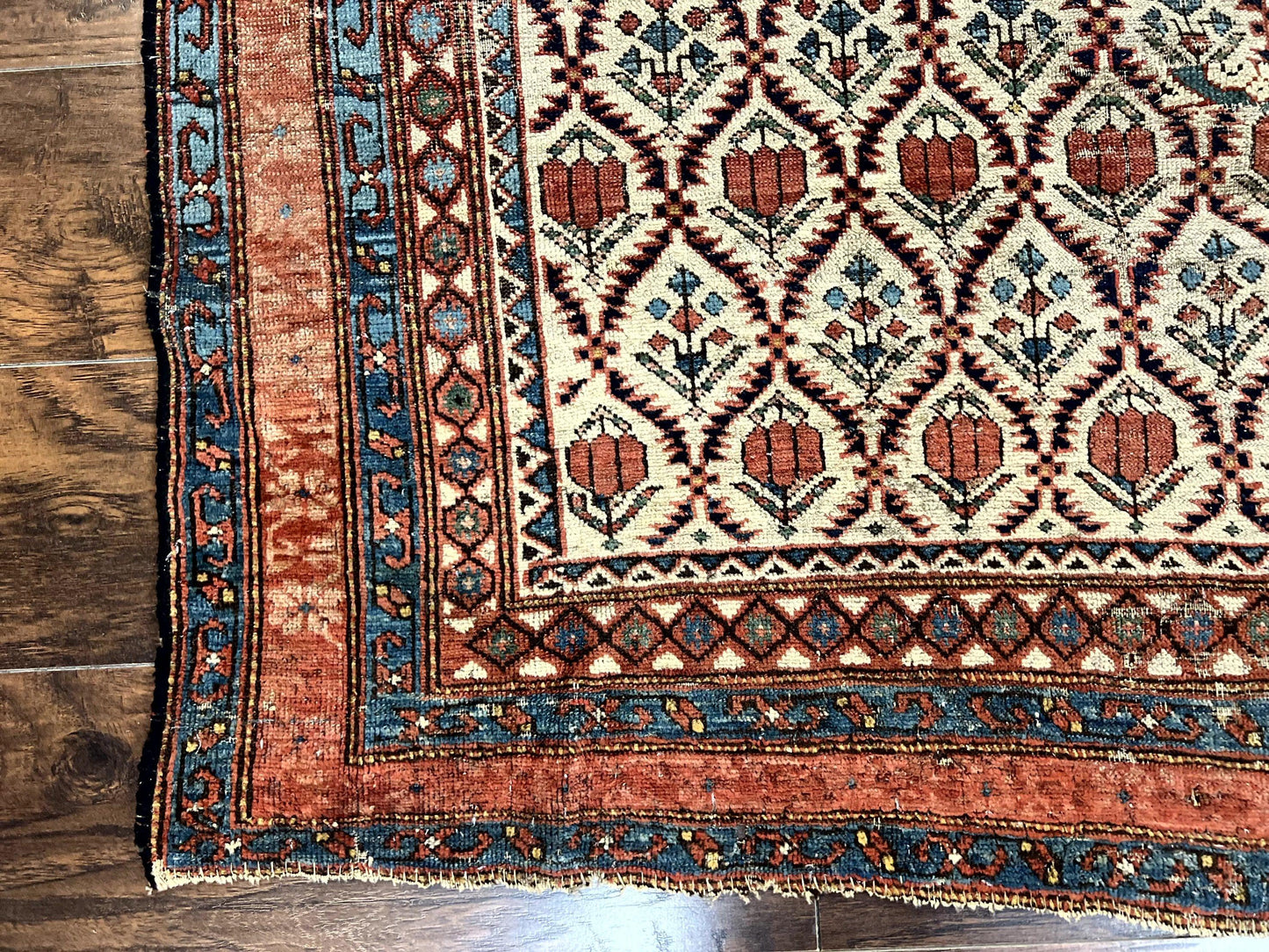 Antique Caucasian Rug 4x6 Hand Knotted Wool Shirvan Carpet