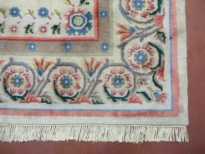 Aubusson Rug Vintage Handmade Wool 8x10