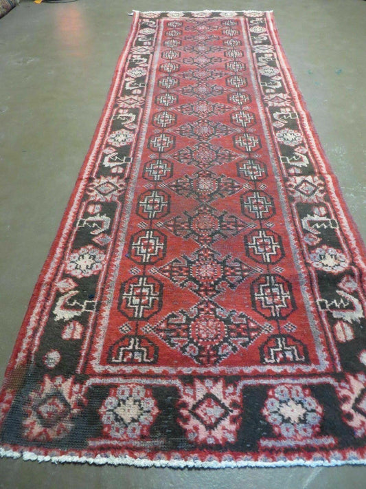 3' X 10' Antique Handmade Afghan Wool Rug Runner Veg Dye Nice
