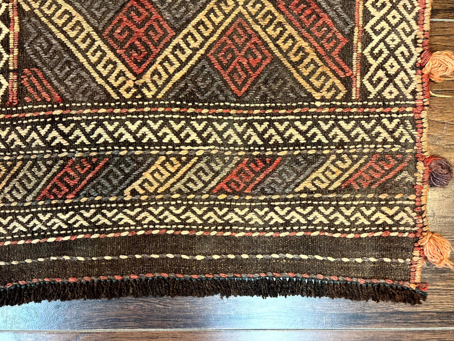 Tribal Runner Rug 2x8, Pakistani Turkoman Runner, Wool Handmade Vintage Rug