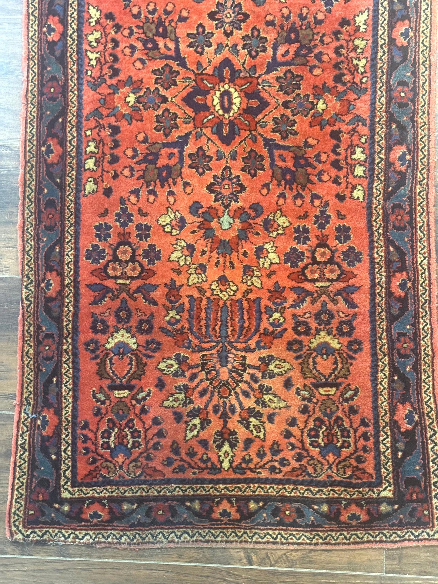 Antique Persian Sarouk Rug 2x4 Hand Knotted Wool Area Rug