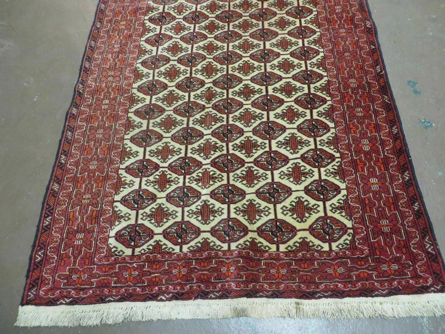 Turkoman Bokhara Wool Rug Handmade 4x6 Pakistan Fine Knot Wool