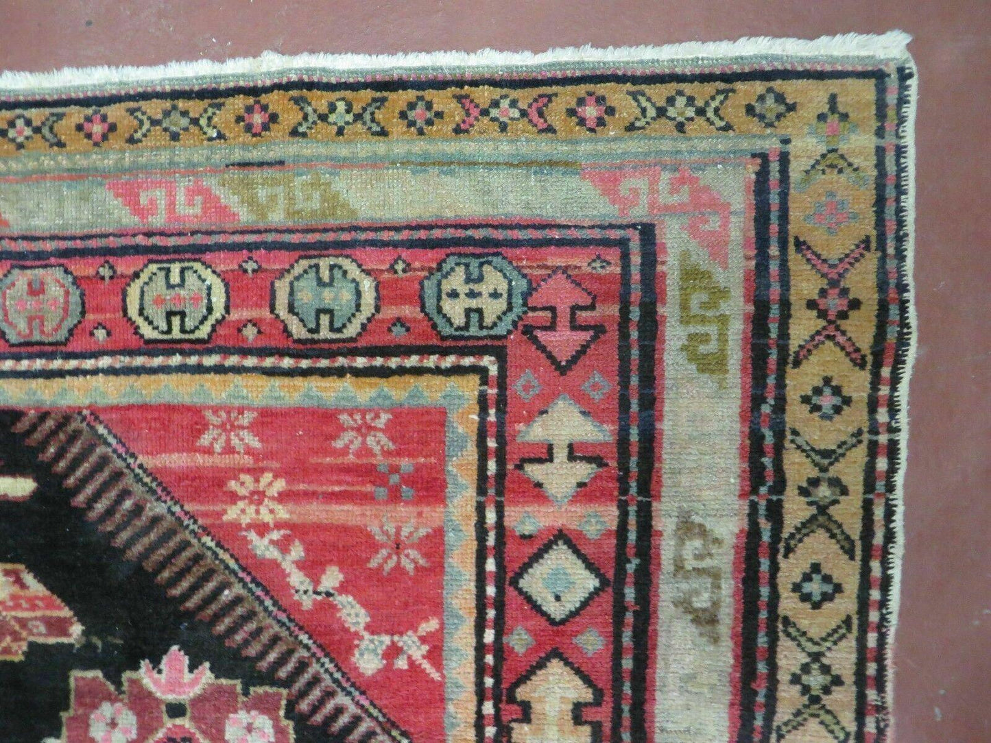 Antique Karabagh Caucasian Rug Handmade Wool 56x105 With Organic Dyes