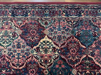 Multicolor Panel Kirman Rug 8x11
