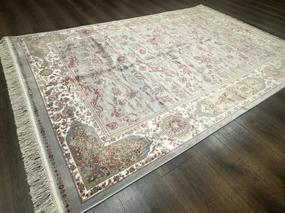 Turkish Silk Rug 5x7 Hunting Design Animal Pictorials Bamboo Silk