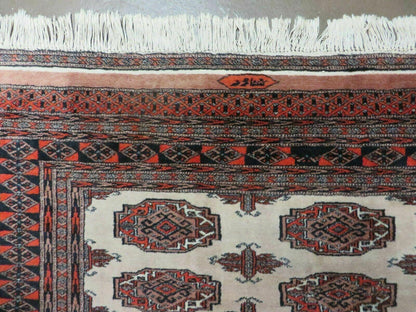 Bokhara Turkoman Rug Vintage Handmade Wool 4x6 Pakistan Carpet
