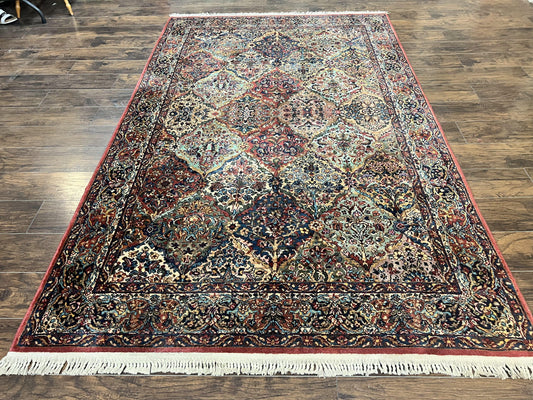 Karastan Kirman Rug Multicolor Panel Wool Vintage Area Rug 5 Ft 9 In X 9 Ft 700 Series