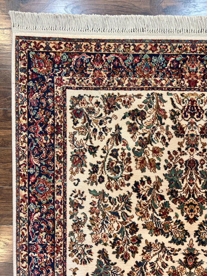 Karastan Rug Ivory Sarouk 5.9 x 9 Wool Vintage Original 700 Series