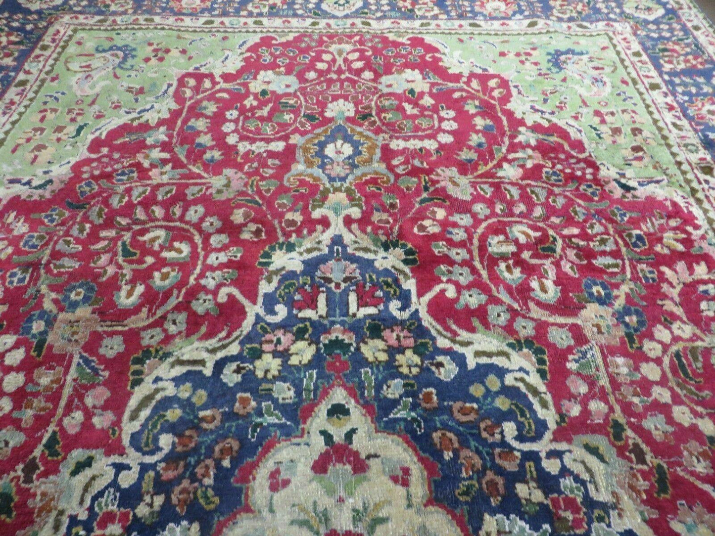 Persian Tabriz Rug 7x10 Hand Knotted Antique Floral Medallion Wool Oriental Carpet