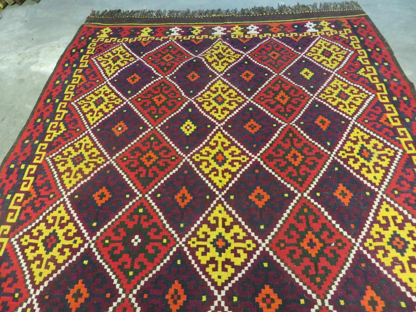 Antique Turkish Kilim Flat Weave Wool Rug 6 X 13 Veg Dye Handmade Vintage