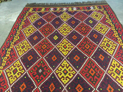 Antique Turkish Kilim Flat Weave Wool Rug 6 X 13 Veg Dye Handmade Vintage