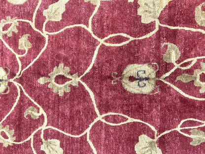 Tibetan Aubusson Rug 8x10 Handmade Wool Floral Vintage Traditional