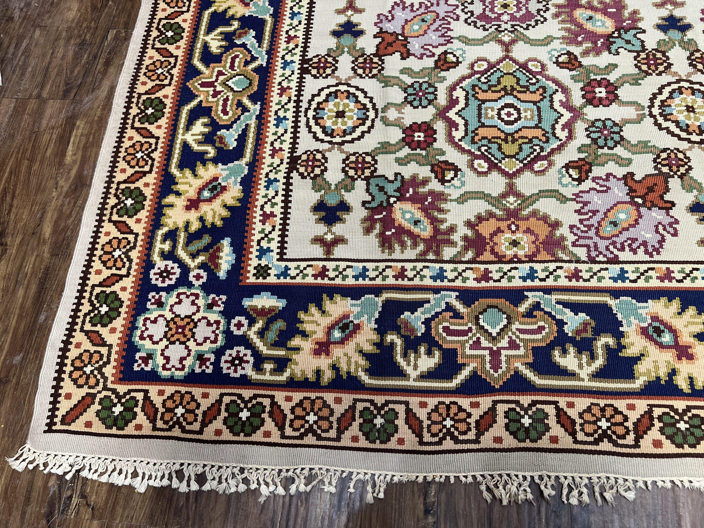 Antique Turkish Kilim Rug 7x10 Hand Woven Wool Flatweave Vintage Carpet