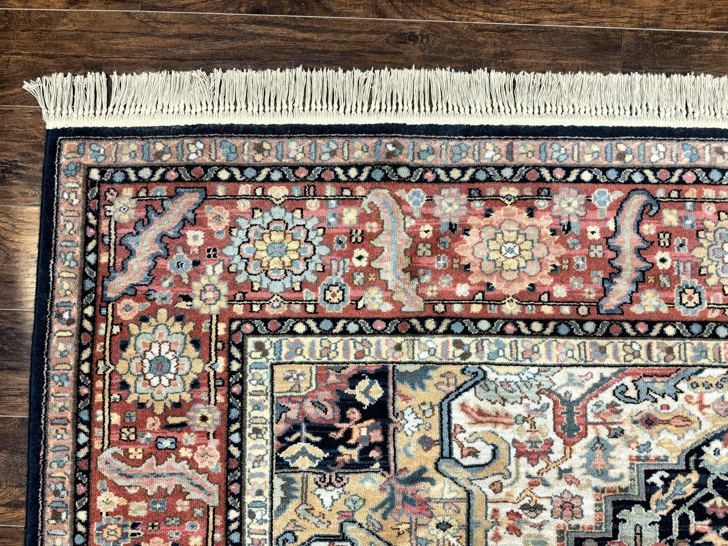 Karastan Navy Heriz #700/701 Rug, 8.8 x 10.6 Karastan Carpet, Wool Pile, Discontinued Vintage Karastan Rug, Original 700 Series, Geometric