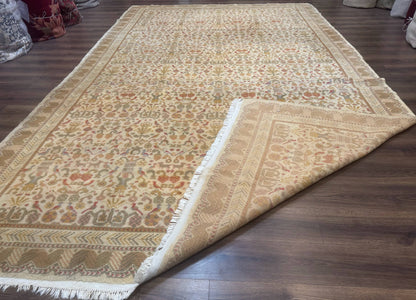 Large Spanish Portuguese Rug 9x15, Beige, Vintage, Allover Pattern, Wool