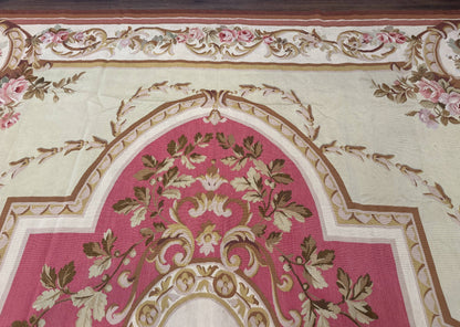 Large Aubusson Rug 10x14, European Elegant French Design, Floral Carpet