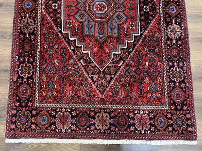 Persian Bidjar Rug 3x5 Ft Hand Knotted Wool Geometric Medallion Tribal Rug