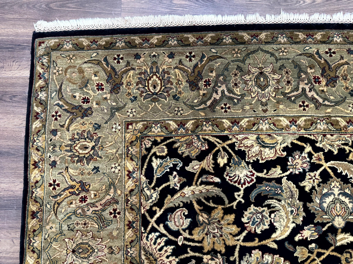 Indo Persian Rug 8x10 Handmade Wool Traditional Floral Allover Vintage