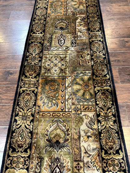 Indian Runner Rug 3x14, Panel Design, Oriental Carpet for Hallway