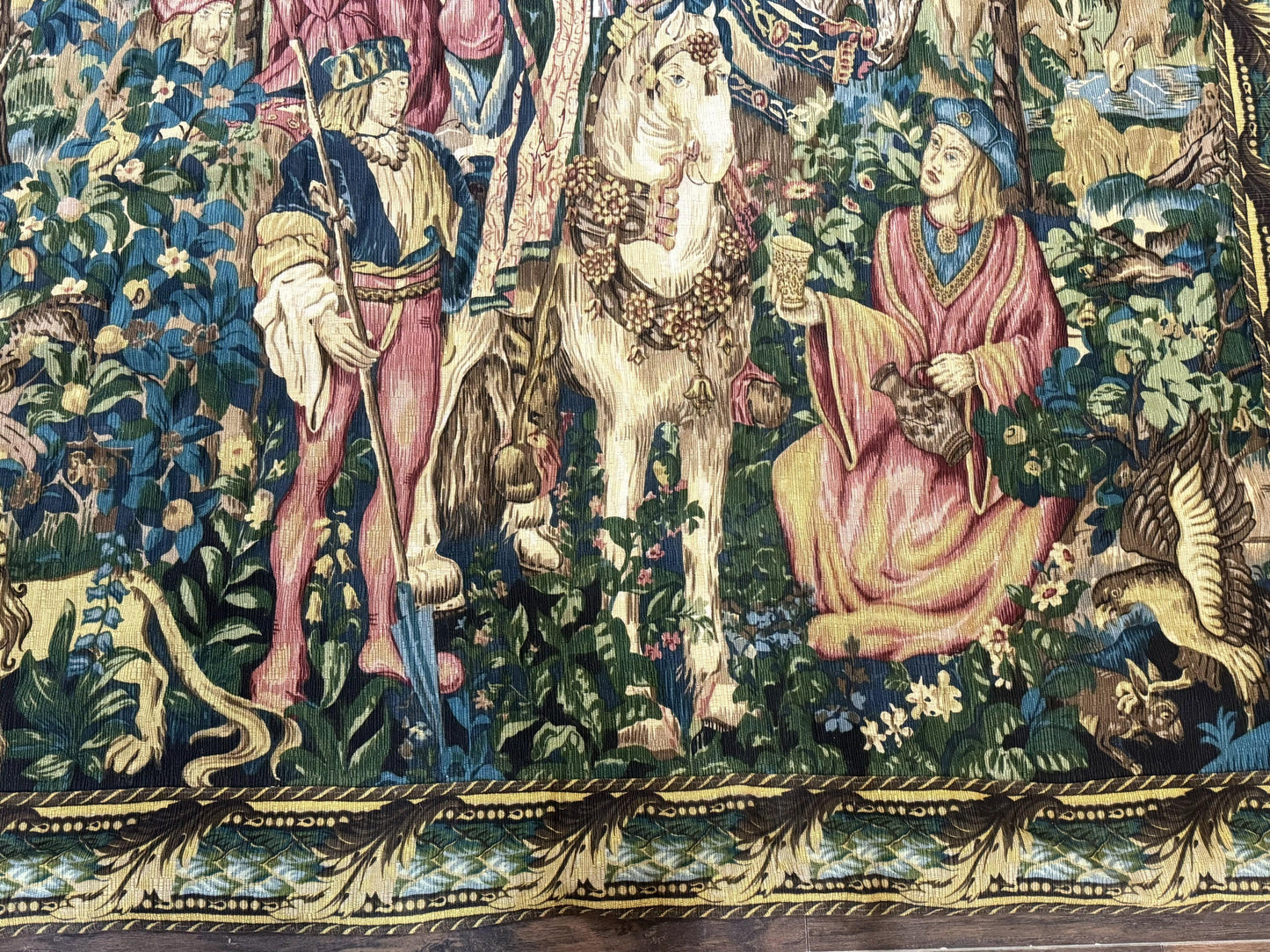 Vintage European Tapestry 5.5 x 8, The Royal Hunt