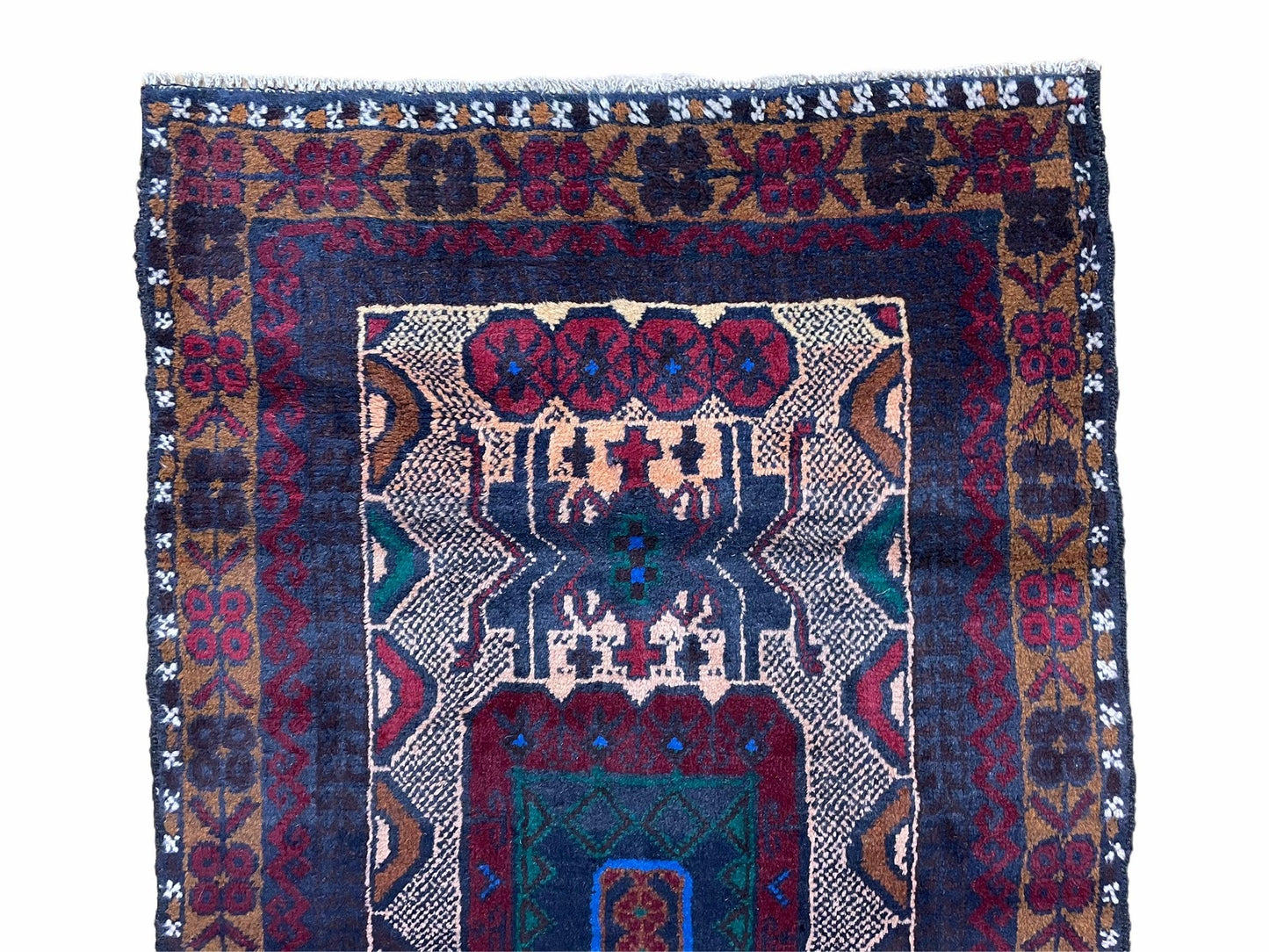 Baluchi Rug 3x5 Vintage Handmade Hand Knotted Afghan Area Rug