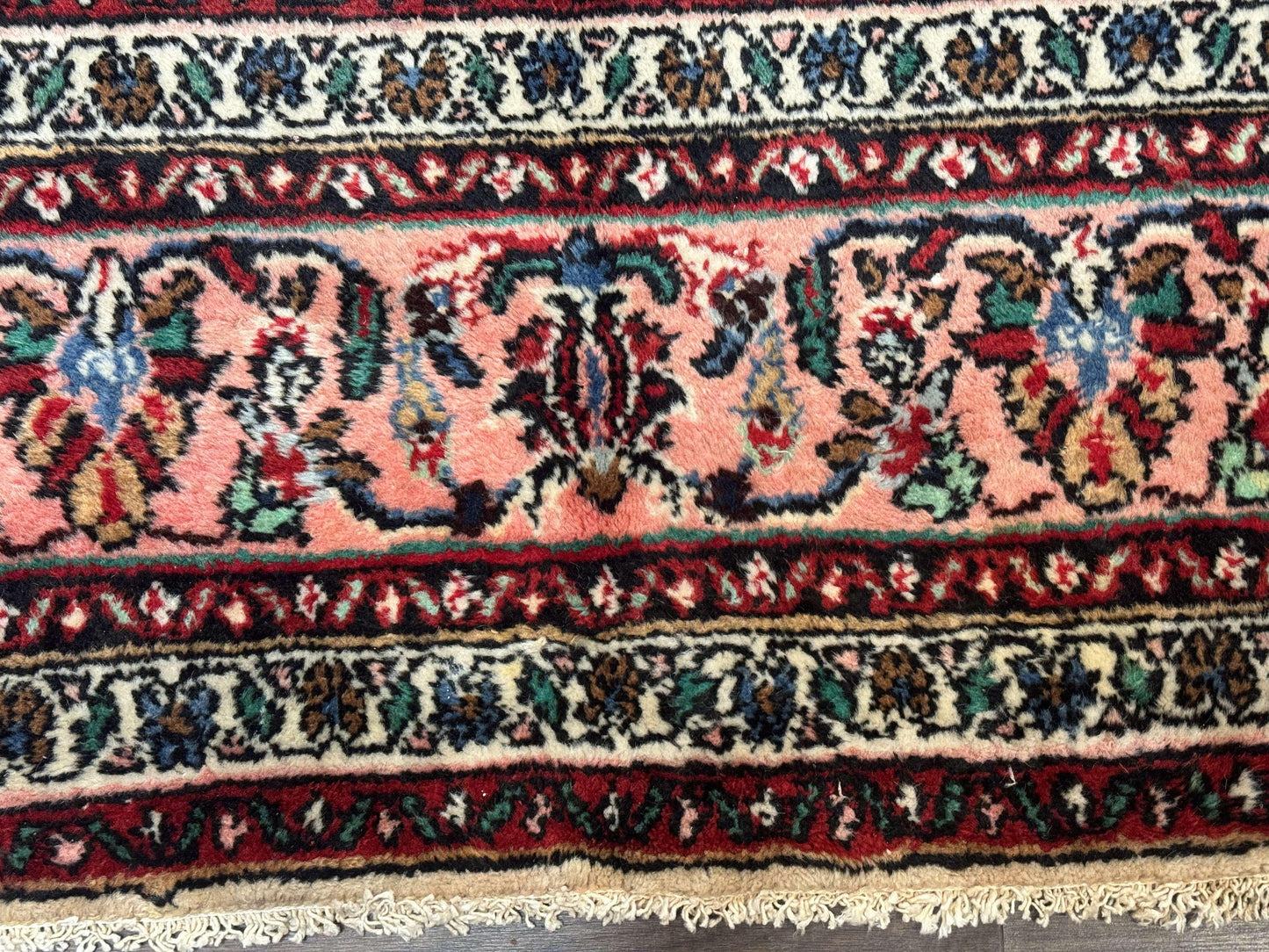 Palace Size Persian Rug 10X21 Ft Hamadan Bibikabad Antique Wool Ivory Field Oversized