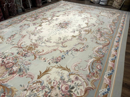 Aubusson Rug Palace Size 11x16 Hand Knotted Wool Carpet For Luxury Living