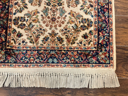 Karastan Rug 2.6 x 4, Karastan Ivory Sarouk #760, Vintage Wool Pile Small Karastan Carpet, Original Collection 700 Series Discontinued