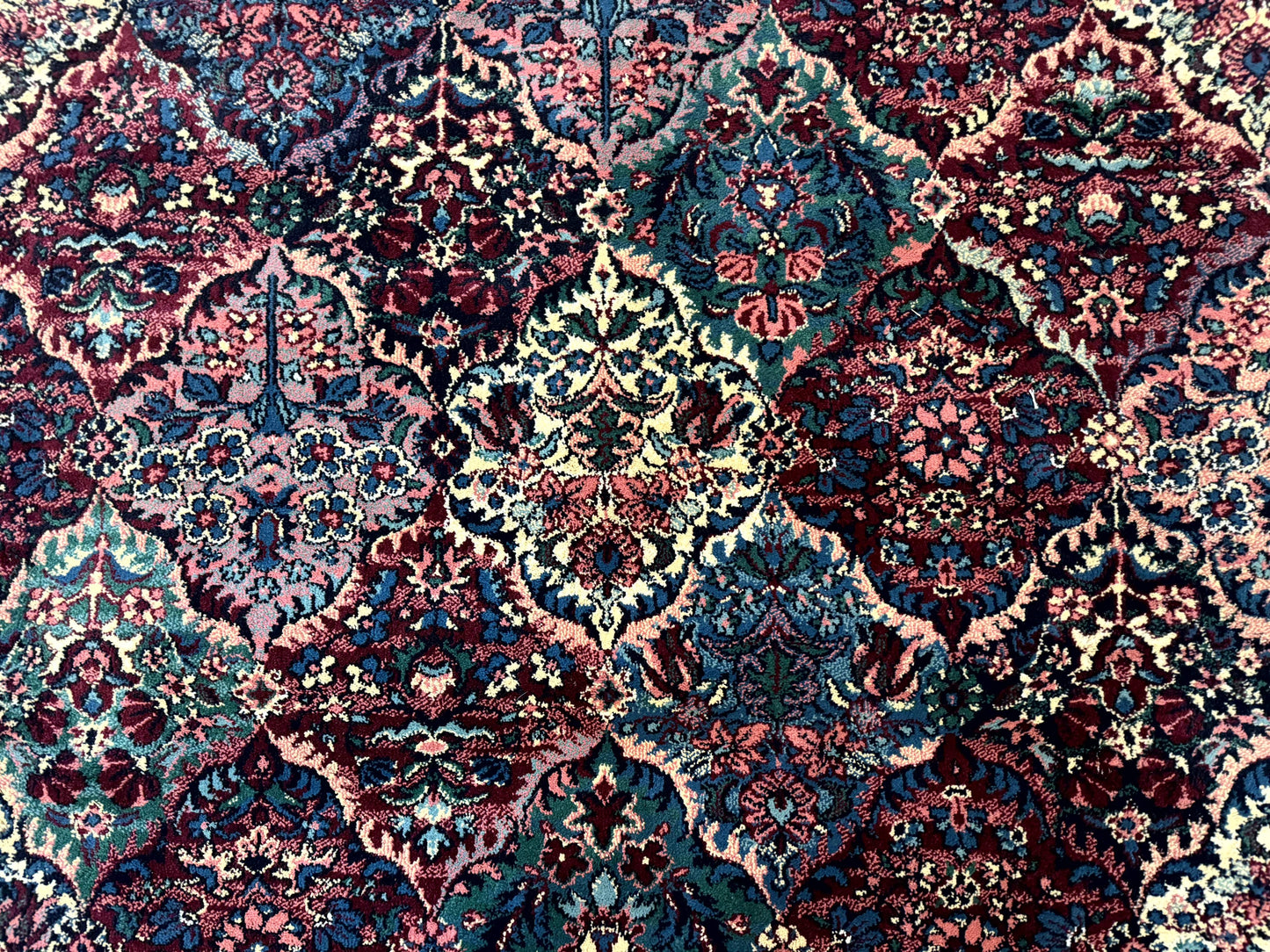 Multicolor Panel Kirman Rug 8x11