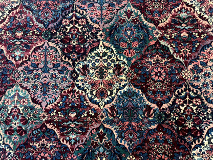 Multicolor Panel Kirman Rug 8x11